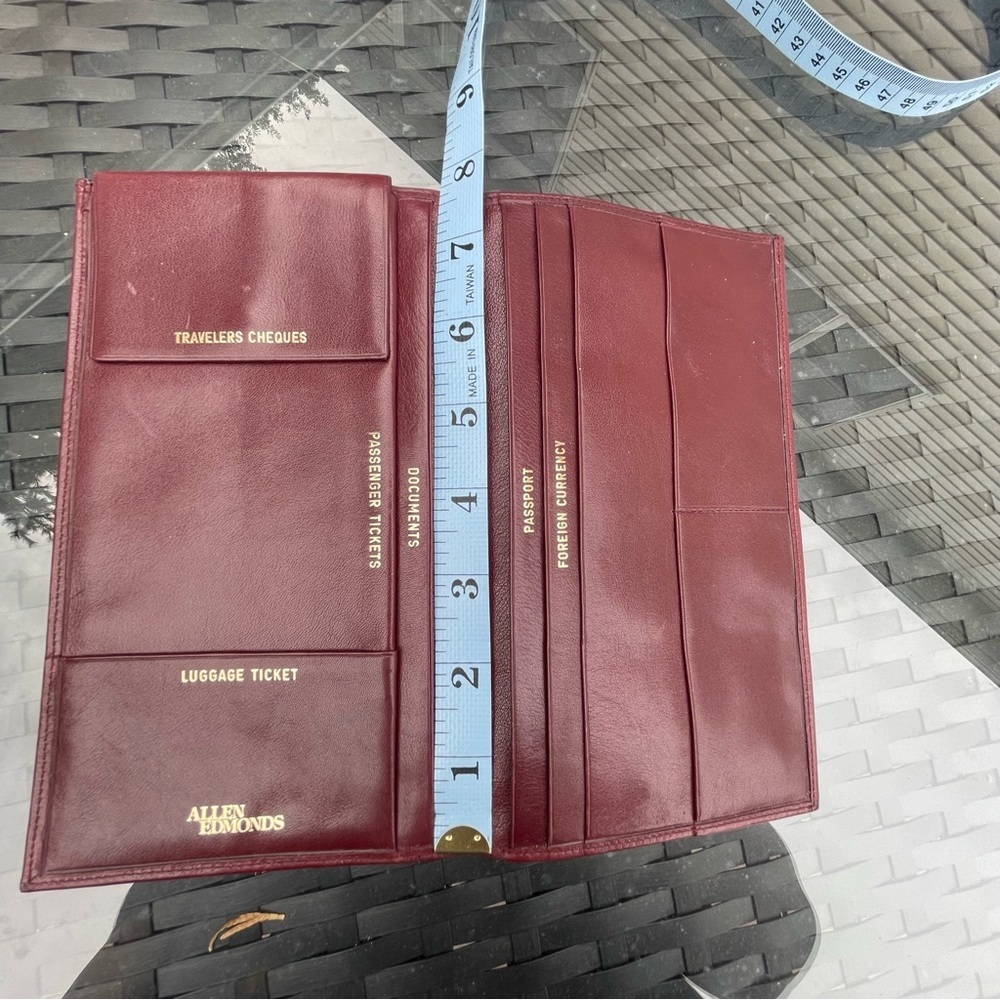 SOLD ALLEN Edmonds Genuine Leather travel passport holder wallet checks tickets - Picture 10 of 15